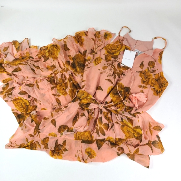 KARINA GRIMALDI Pink Cassandra Ruffled Dress sz L - Picture 3 of 6